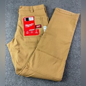 Milwaukee 701K-3434 Mens Heavy Duty Flex Work Pants Size 34x34 Khaki NWT